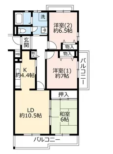 URコンフォールかぶと台【4階】の間取り