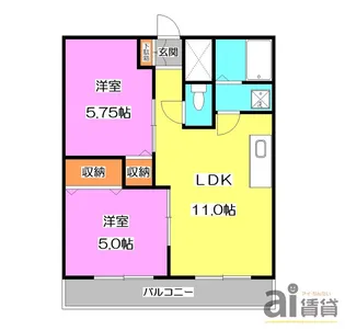 南台ハイツ【1階】の間取り