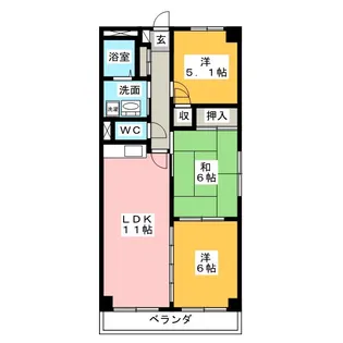 クレアージュ小田【3階】の間取り