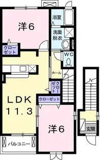 ヴィラ・ボーテII【2階】の間取り