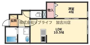 カーサリーラ池田公園前【1階】の間取り