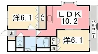 コンフォーダブルS【2階】の間取り