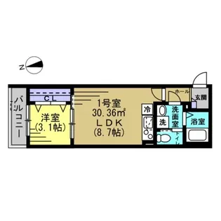 CAREL浜野B【1階】の間取り