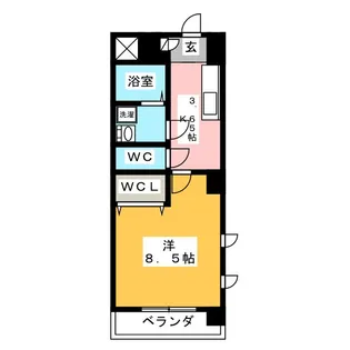 ミカーサ・キタ【4階】の間取り