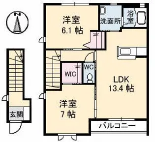 ミモザ II棟【2階】の間取り
