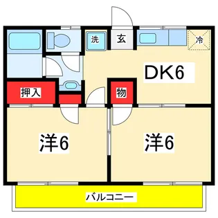 メゾンこすもすA【2階】の間取り