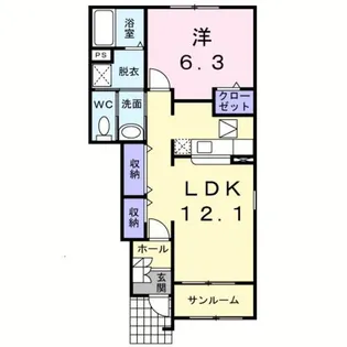 フリーデ石井I【1階】の間取り