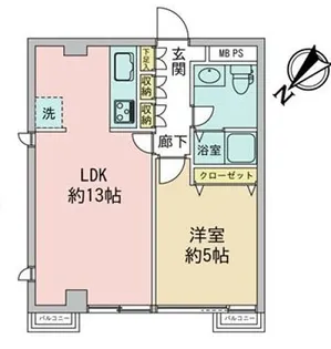 コスモスパジオ用賀【2階】の間取り
