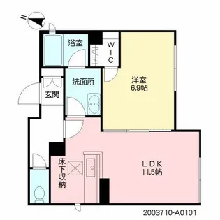 ベレオ長瀬【1階】の間取り
