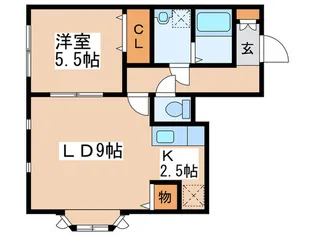 ヒルズドーム前【3階】の間取り