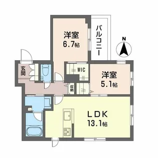 フェリビエ品濃町【2階】の間取り