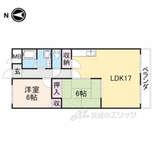 サンハイツ寝屋川【4階】の間取り