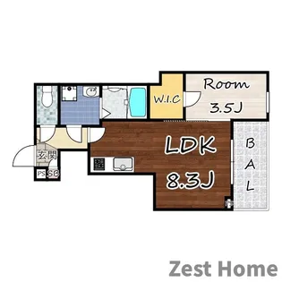 ジーメゾン立花プレイズ【3階】の間取り