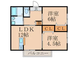 ライフステージクレスト A棟【2階】の間取り