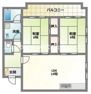 富士朝日町マンション【4階】の間取り
