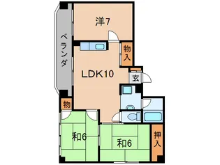 甲園ハイツ【4階】の間取り