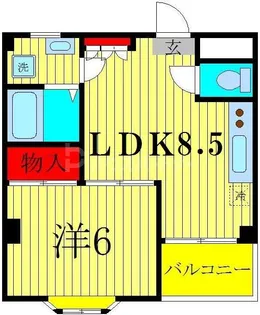 スカイキャッスル【4階】の間取り