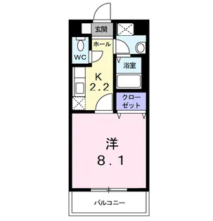 サニーホームハザマ【1階】の間取り