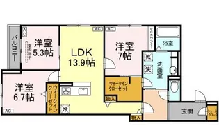 ルヴィータ川名山町【3階】の間取り