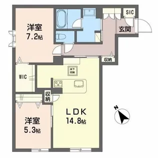 シャーメゾンプレミア椿【1階】の間取り