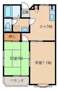 第1サンライズイトー B棟【2階】の間取り