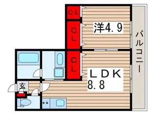 エストスクエア黒砂台【2階】の間取り