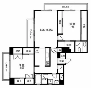 グランドオーク【11階】の間取り