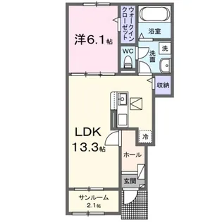フィオーレ平田【1階】の間取り
