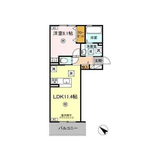 D ROOM清水新地【1階】の間取り