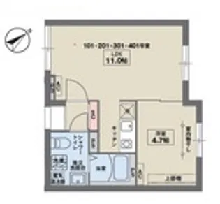 COCOFLAT雑司が谷【3階】の間取り