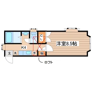 ホワイトキャッスル郡山ビレジA棟【1階】の間取り