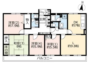 UR千葉ニュータウン原山第二【4階】の間取り
