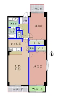 翠(すい)【3階】の間取り