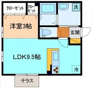 レスポワールB【1階】の間取り