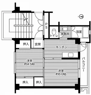 ビレッジハウス五所宮2号棟【4階】の間取り