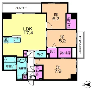 ラヴィーナ西大寺【2階】の間取り