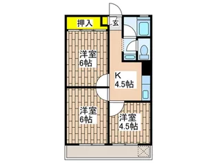 鵠沼マンション【4階】の間取り