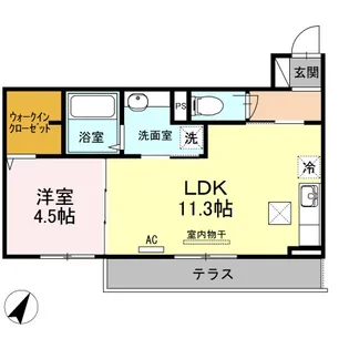 ラルーチェA【1階】の間取り