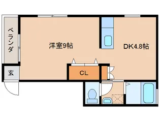 ラパン郡元【1階】の間取り