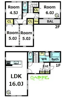 愛知県名古屋市瑞穂区御莨町4【一戸建】の間取り