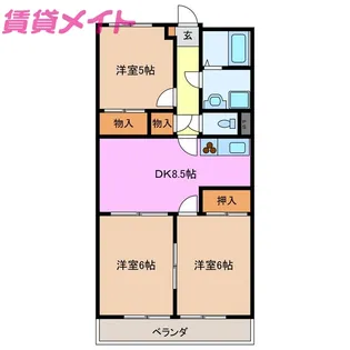 レジデンス優珈里【3階】の間取り