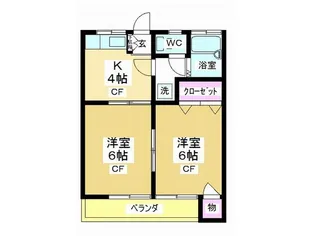日の出ハイツ【2階】の間取り
