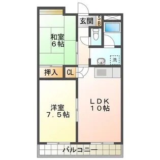 コート西浦マンション【5階】の間取り