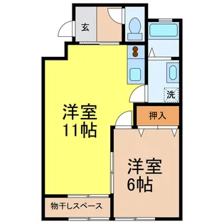 ハイツSE B棟【2階】の間取り