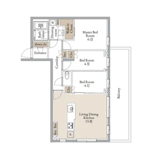 CLARITIA YOKOHAMA TAMMACHI【2階】の間取り