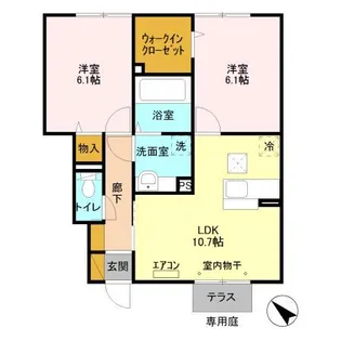 千葉県東金市田間3【アパート】の間取り