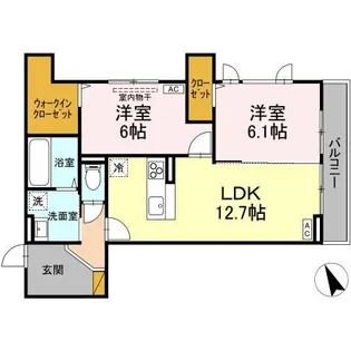 D s LIEN (ディ-ズリアン) A【2階】の間取り