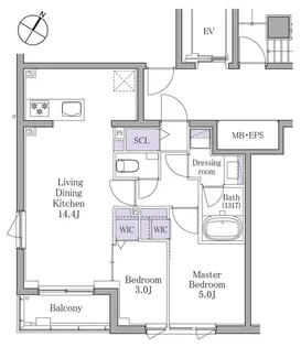 東京都港区白金2【マンション】の間取り
