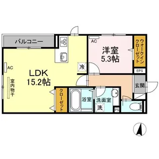 広島県福山市神辺町大字新徳田【アパート】の間取り
