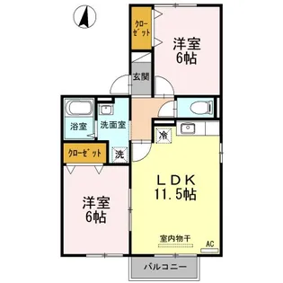 サニーハウス上今井 B【2階】の間取り